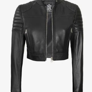 Women’s Short Body Cafe Racer Leather Jacket