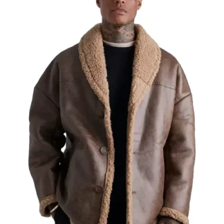 Mens Oversized Shearling Leather Jacket