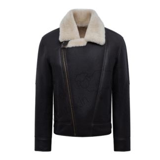Men’s RAF Sheepskin Leather Flying Jacket Dark Brown