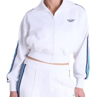 Unisex Australian Open 2026 Tennis Tournament AO Women’s White Cropped Jacket